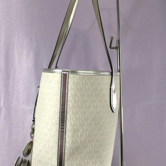 Michael Kors Jet Set Large Tote & Bryant Wallet Set – Silver / Optic White - Picture 3 of 16